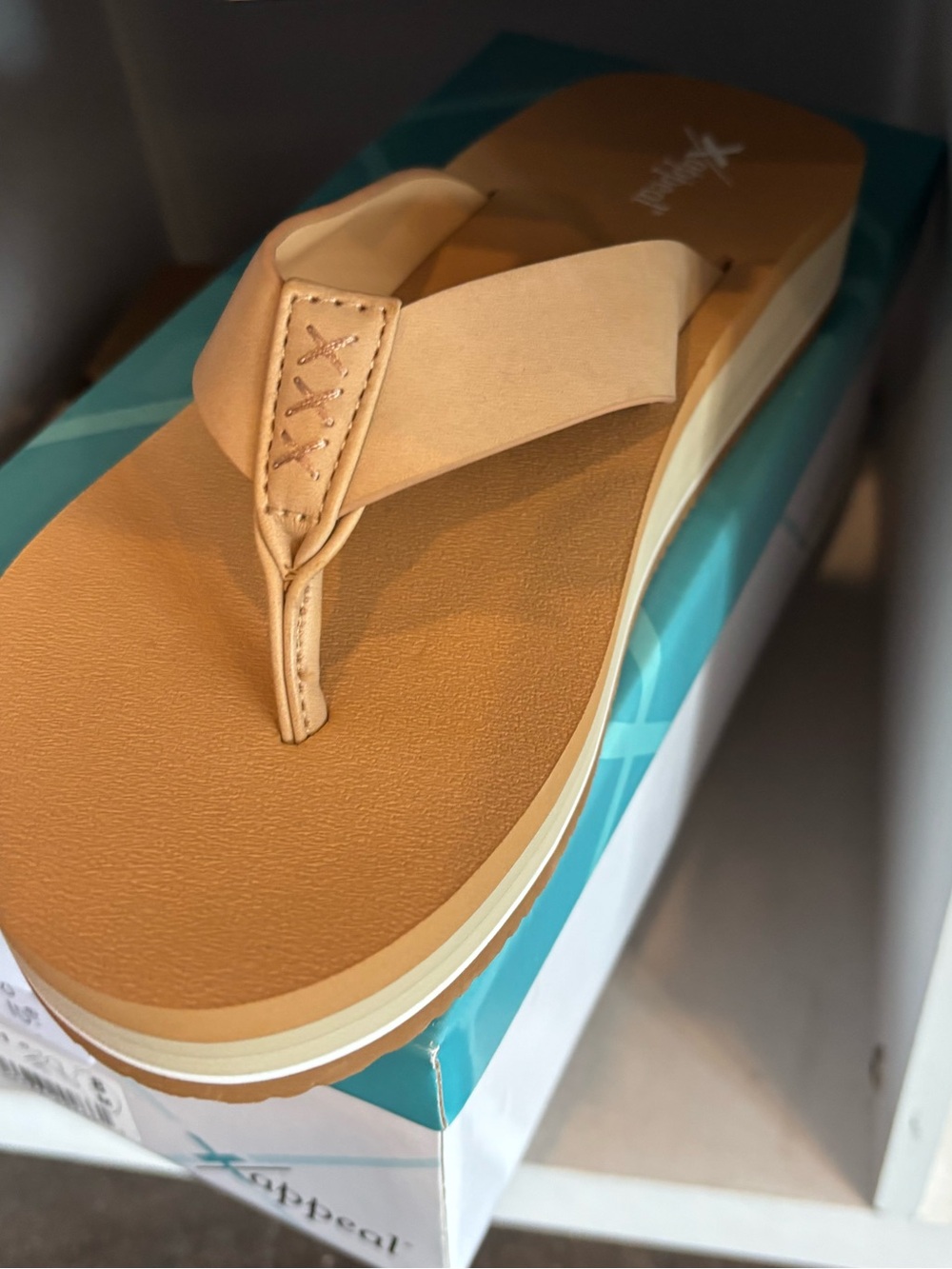 Xappeal Women’s Nude Tan Thong Sandals